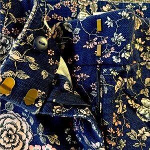 LOFT Navy Floral Trousers